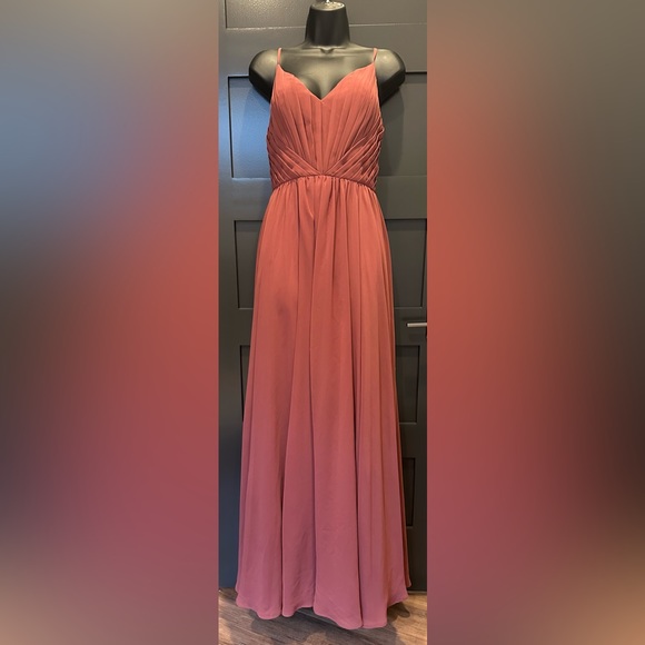 Revelry Bridesmaids Dress, Penelope Chiffon, Size 6 - Picture 2 of 5